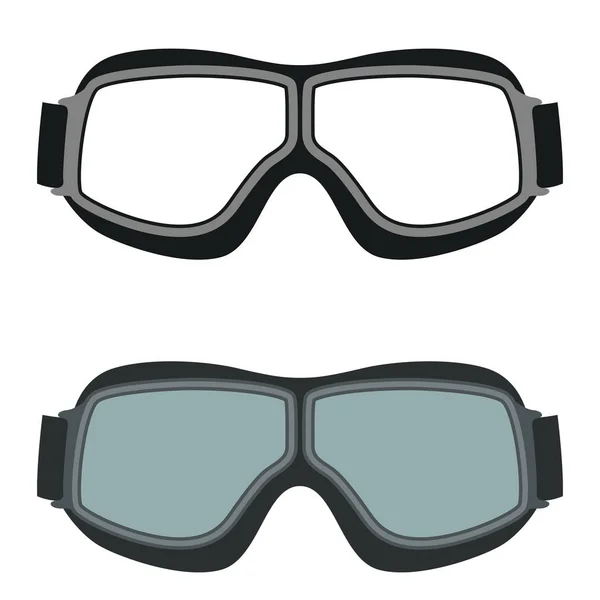 Moto gafas vector ilustración plana estilo frontal — Archivo Imágenes Vectoriales