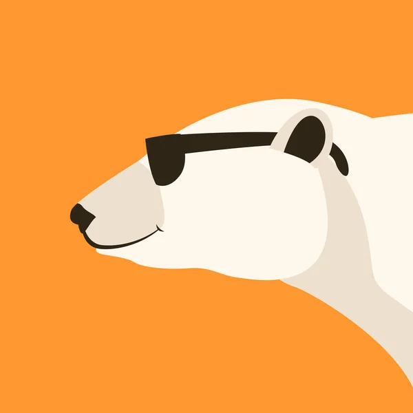 Polar bear hoofd vector illustratie vlakke stijl profiel — Stockvector