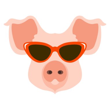 Gözlük yüz vektör çizim düz içinde domuz