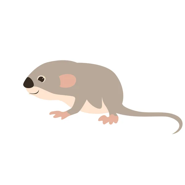 Petite souris vecteur illustration profil de style plat — Image vectorielle