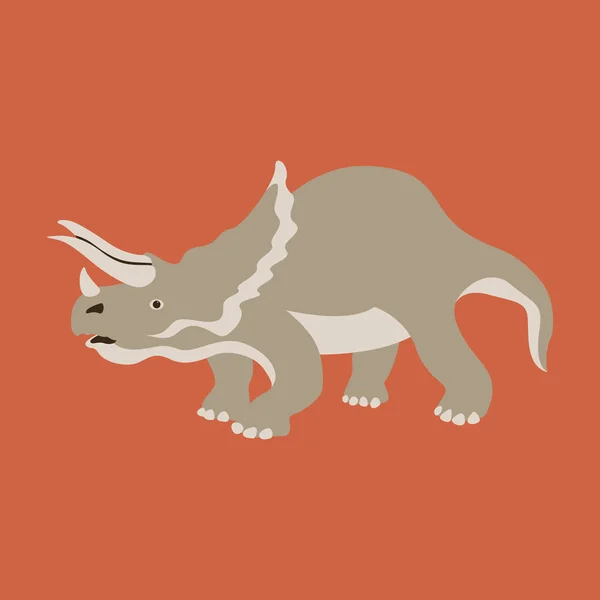 Dinosaurio vector ilustración plano estilo perfil lado — Vector de stock