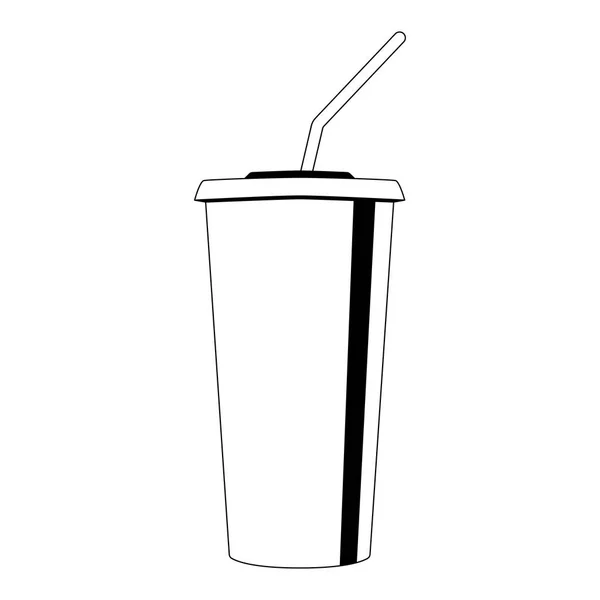 Café plástico copo vetor ilustração estilo plano frente — Vetor de Stock