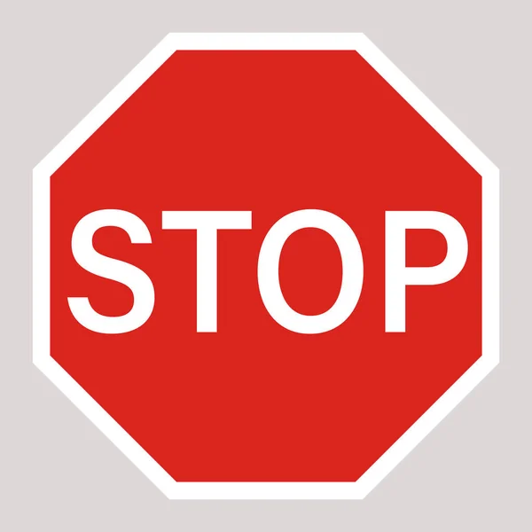 Rouge stop signe vectoriel illustration plat style avant — Image vectorielle