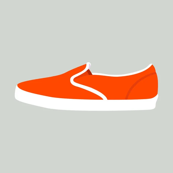 Röda sneakers vektor illustration platt stil främre — Stock vektor