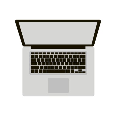Dizüstü vektör çizim düz stil açık 