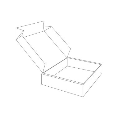 kağıt kutusu vektör çizim beraberlik açık astar 