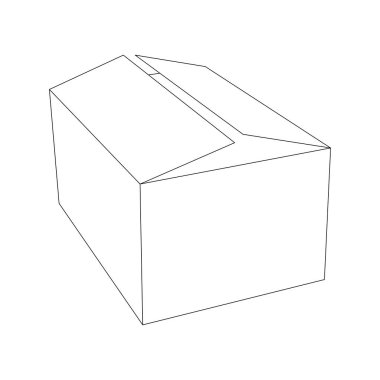 kağıt kutusu vektör çizim çizim ön tarafı astar