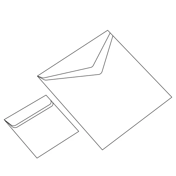 Бумажный конверт векторной иллюстрации подкладка рисовать фронт — стоковый вектор