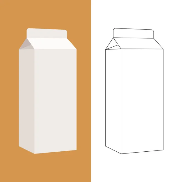 Caja de leche vector ilustración frente de estilo plano — Vector de stock