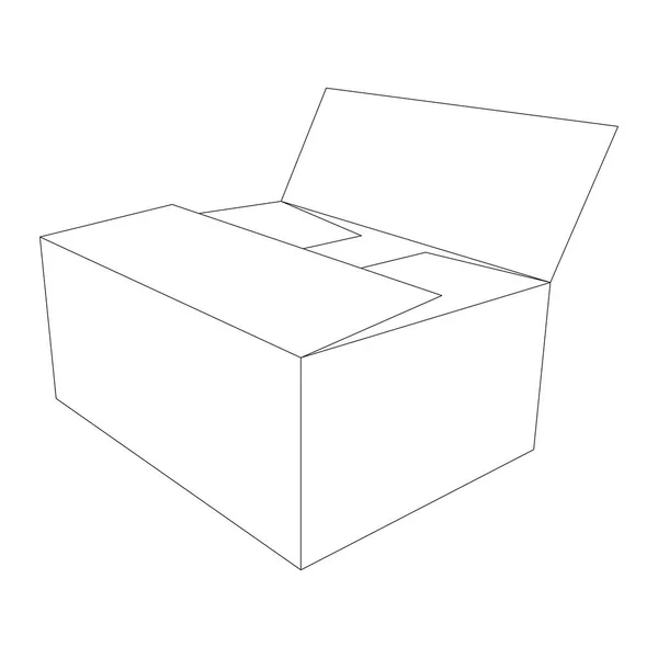 Caja de papel vector ilustración revestimiento dibujar frente — Archivo Imágenes Vectoriales