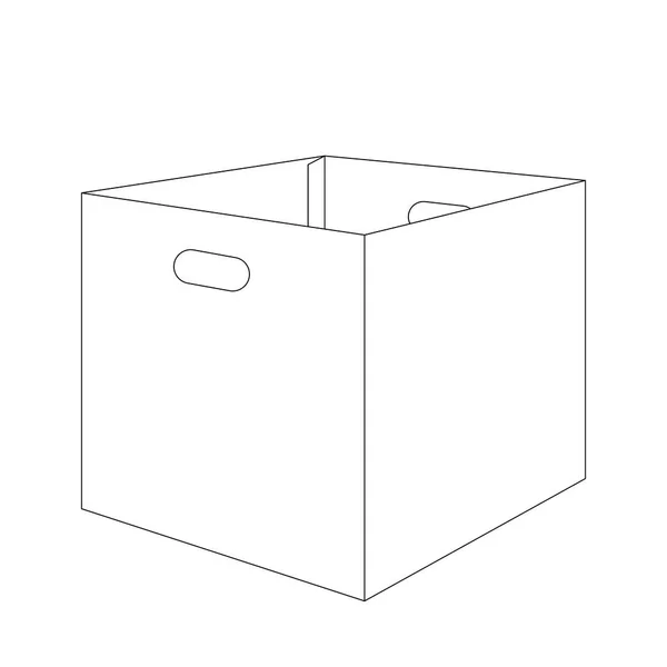 Бумажная коробка вектор иллюстрации подкладка рисовать фронт — стоковый вектор