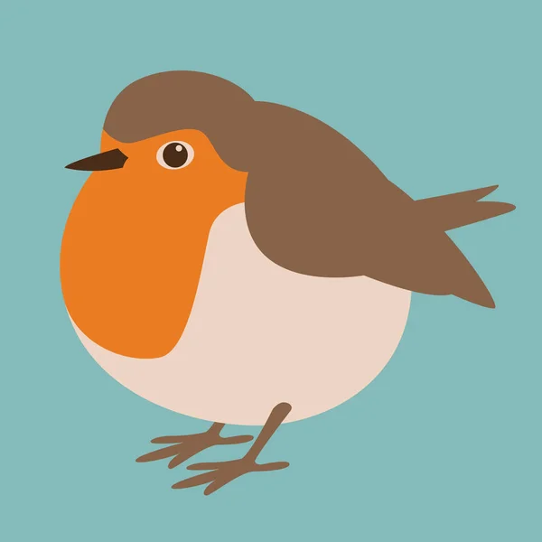 Fågeln robin vektor illustration platt stil profil — Stock vektor