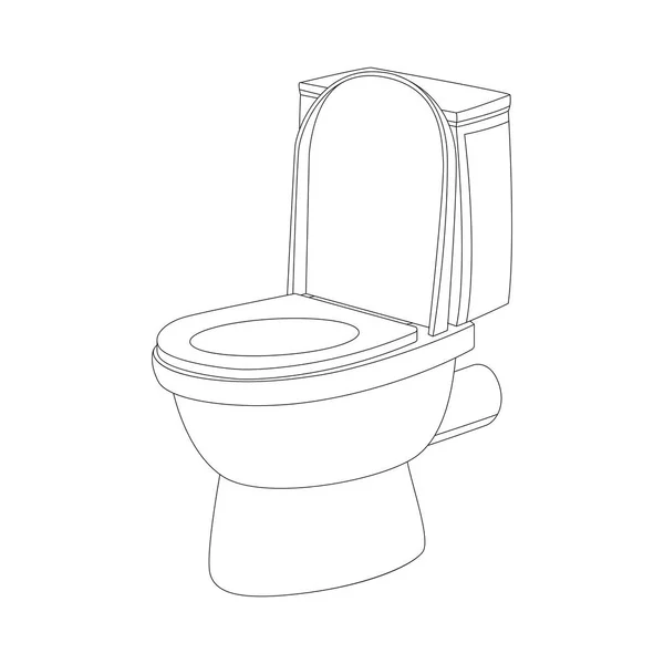 Lavatory pan vector illustration  lining draw profile side — Stock Vector