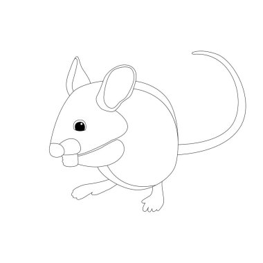 kitap profili boyama fare vektör çizim karikatür 