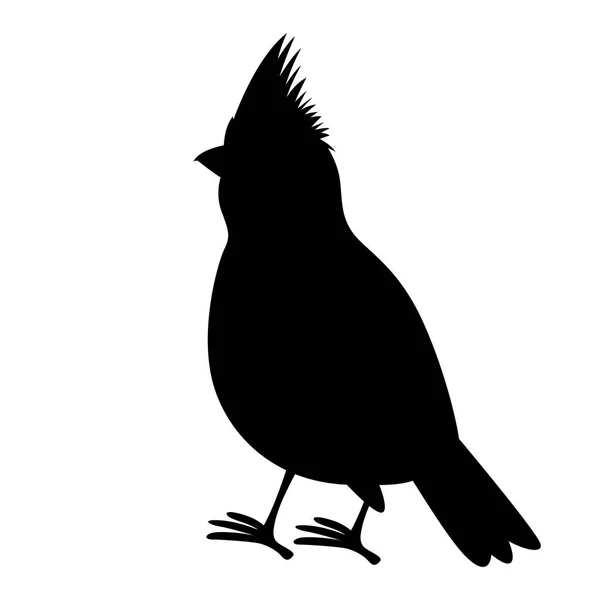Kardynał ptak wektor ilustracja czarna sylwetka profilu — Wektor stockowy