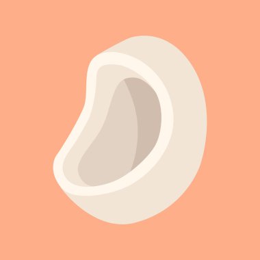 Seramik pisuar vektör çizim düz stil