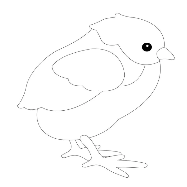 Πουλί κοτόπουλο εικονογράφηση διάνυσμα χρωματισμός βιβλίο προφίλ — Διανυσματικό Αρχείο
