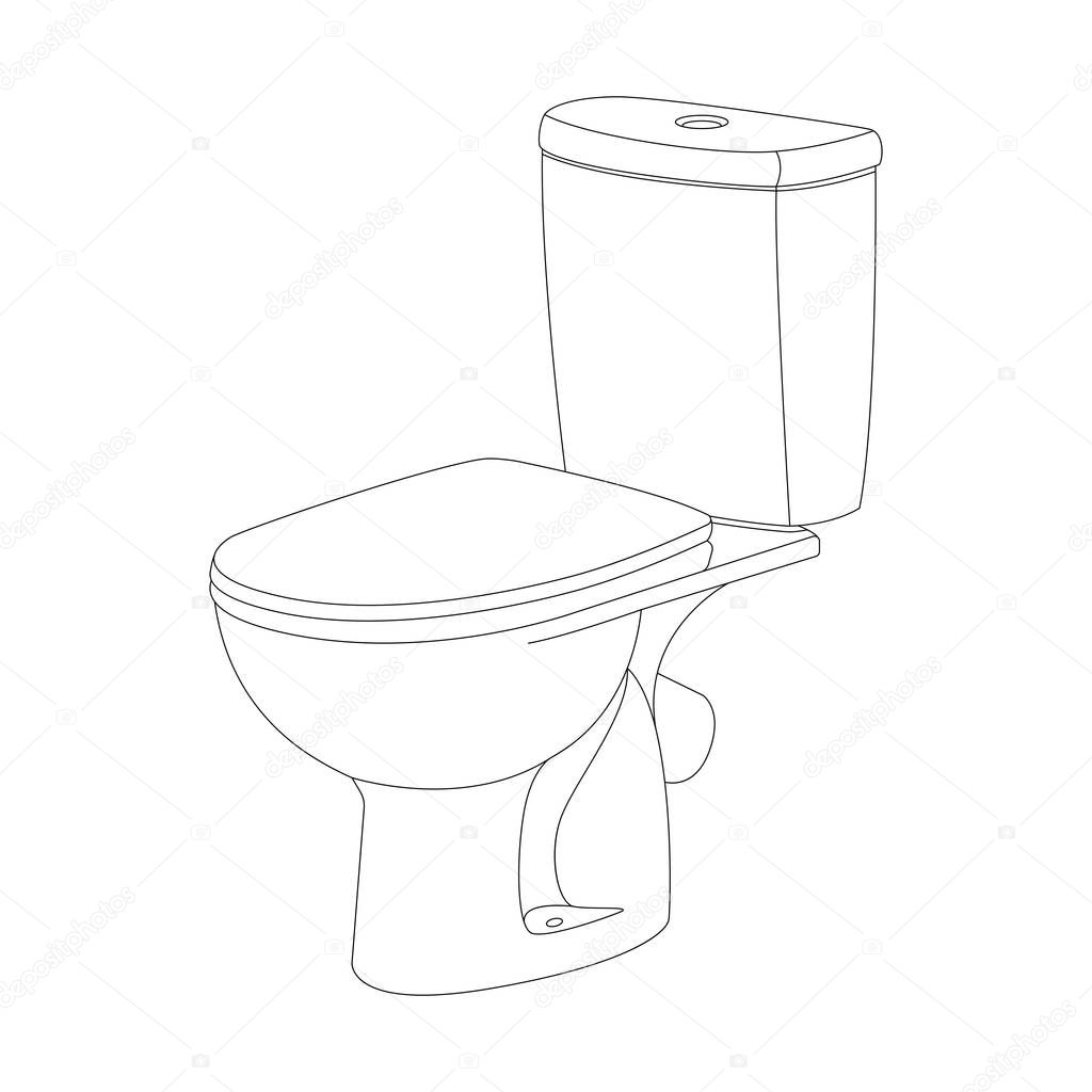 lavatory pan vector illustration   lining draw  front