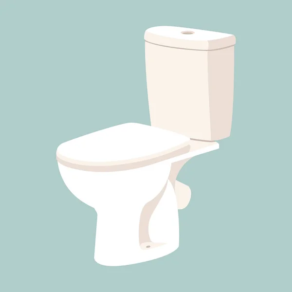 Toilet pan vector illustratie vlakke stijl voorzijde — Stockvector