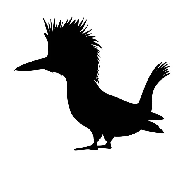 Vogel männlich Haubeneisvogel Vektor Illustration Silhouette — Stockvektor