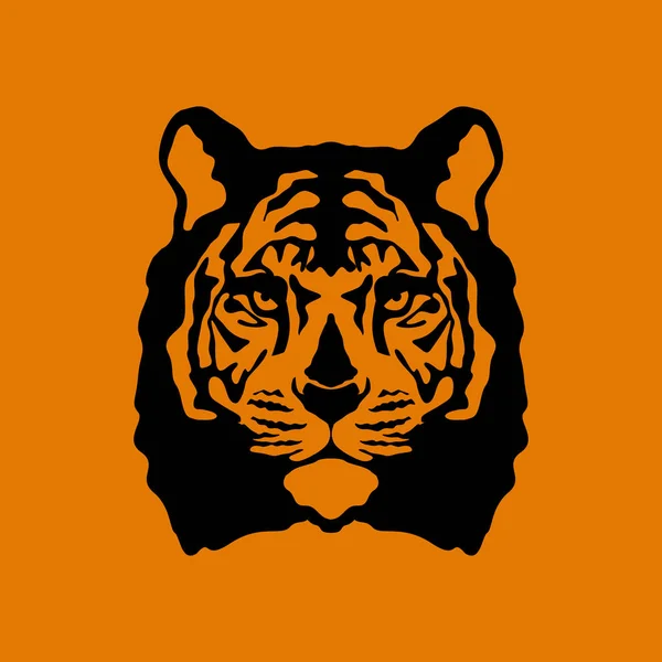 Tiger cara vector ilustración plana estilo frontal — Vector de stock