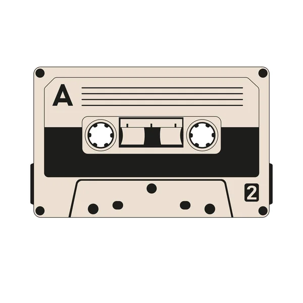 Cassette tape vector illustratie vlakke stijl voorzijde — Stockvector