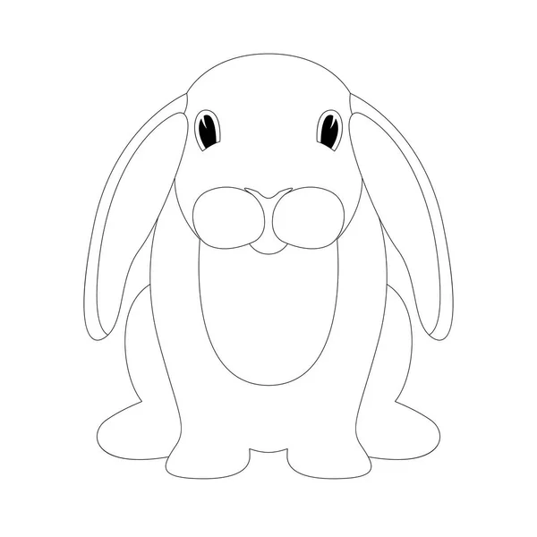 Dessin animé lapin vecteur illustration doublure dessiner devant — Image vectorielle