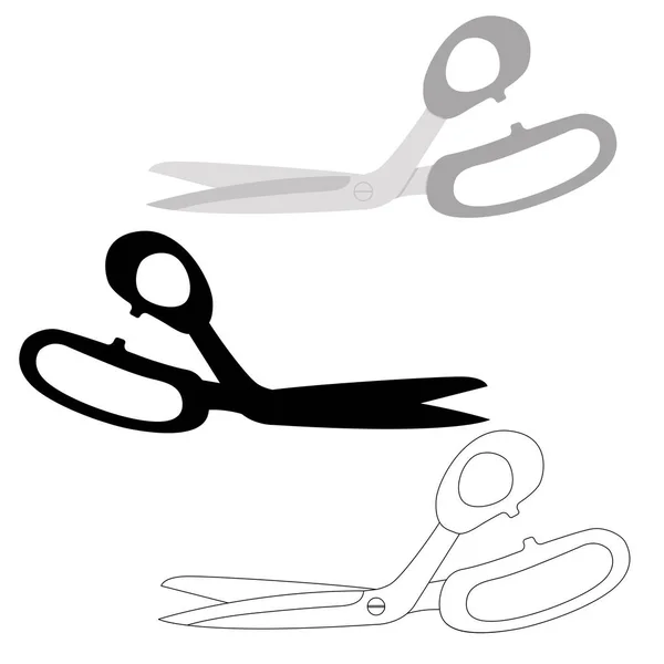 Scissors vector illustration flat style black silhouette — Stock Vector