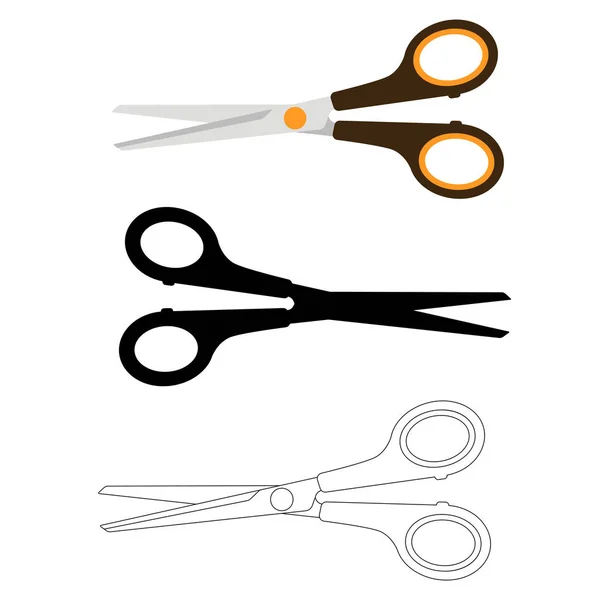 Scissors vector illustration flat style black silhouette — Stock Vector
