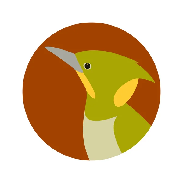 Cabeza de pájaro carpintero vector ilustración plano estilo perfil — Archivo Imágenes Vectoriales