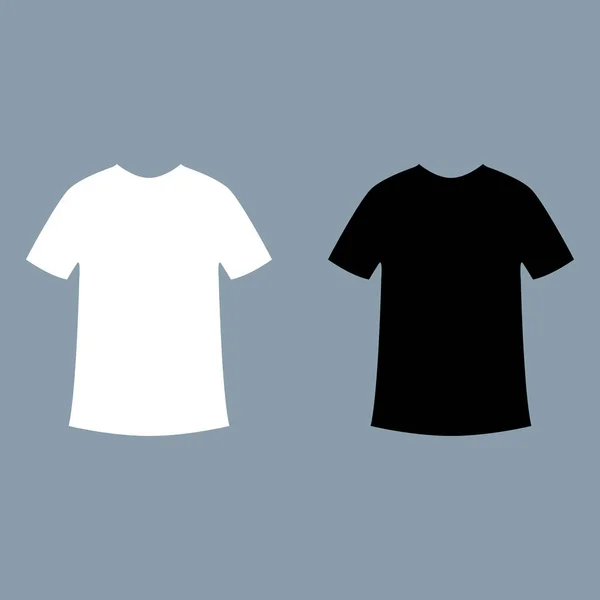 T-Shirt-Attrappe weiß und schwarz — Stockvektor