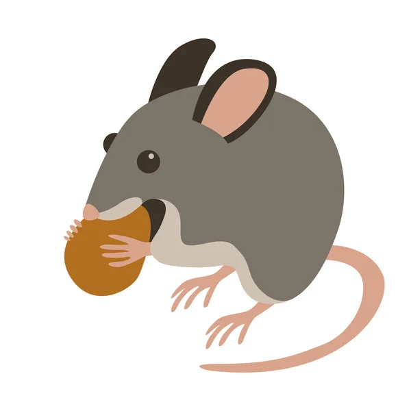 Ratón con ilustración vector tuerca plana — Archivo Imágenes Vectoriales