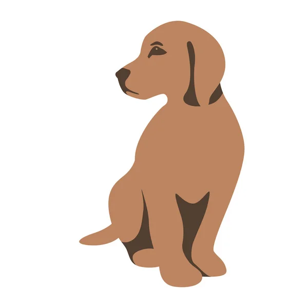 Chien chiot vecteur illustration style plat — Image vectorielle