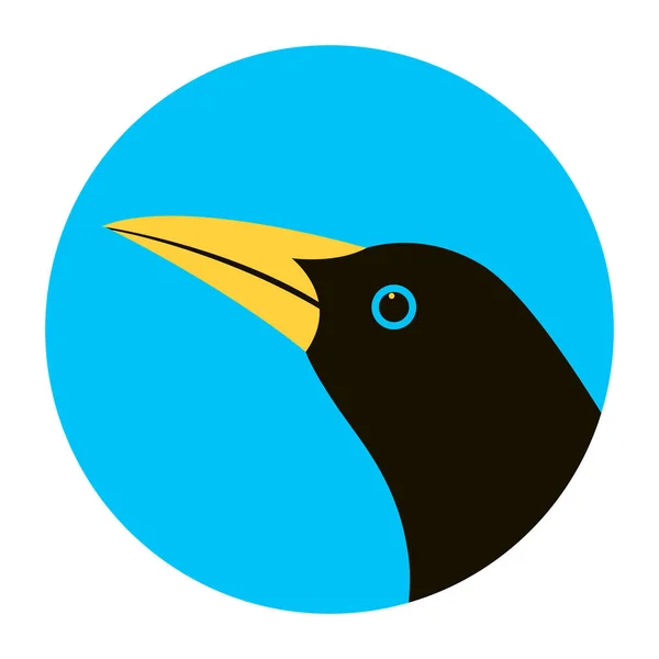 Oriole cabeza de pájaro vector ilustración plano estilo perfil — Vector de stock