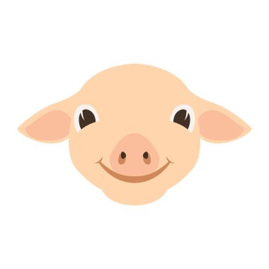 domuz yüz baş vektör çizim düz Stil Açık 