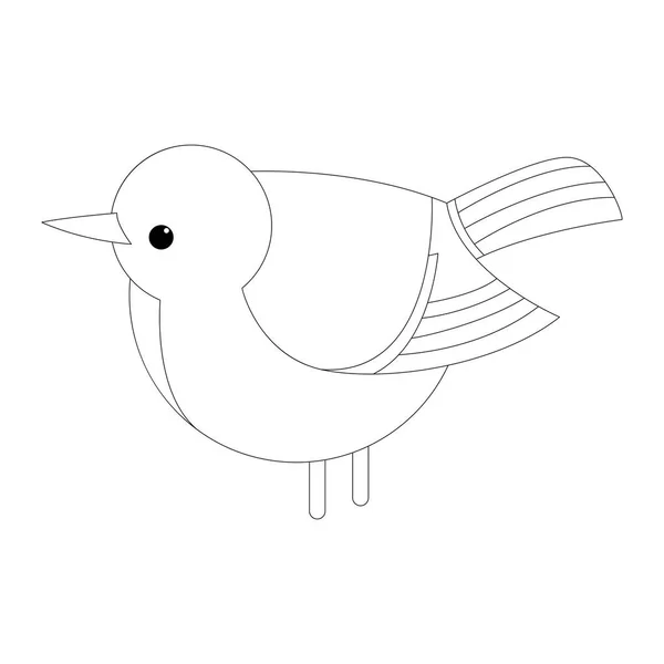 Tit pássaro vetor ilustração forro desenhar perfil lateral — Vetor de Stock