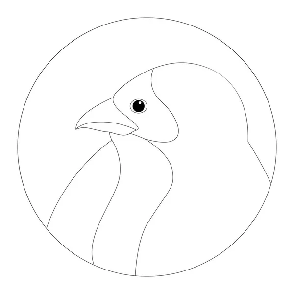 Rouge évêque oiseau visage tête vecteur illustration doublure dessin — Image vectorielle