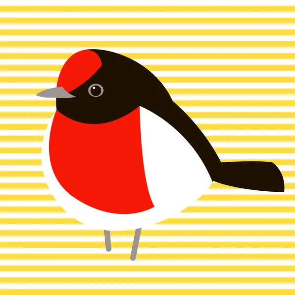 Red - capped Robin Vector Illustration flacher Stil — Stockvektor