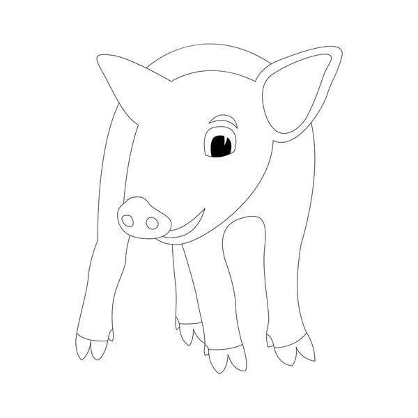 Cerdo vector ilustración forro dibujar frente — Vector de stock