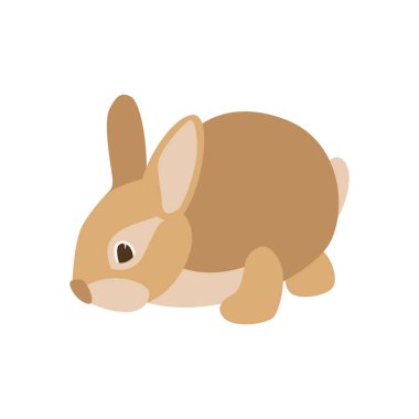  karikatür tavşan vektör çizim düz stil profili 