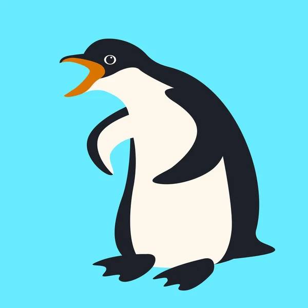 Pinguino vettoriale illustrazione stile piatto profilo laterale — Vettoriale Stock