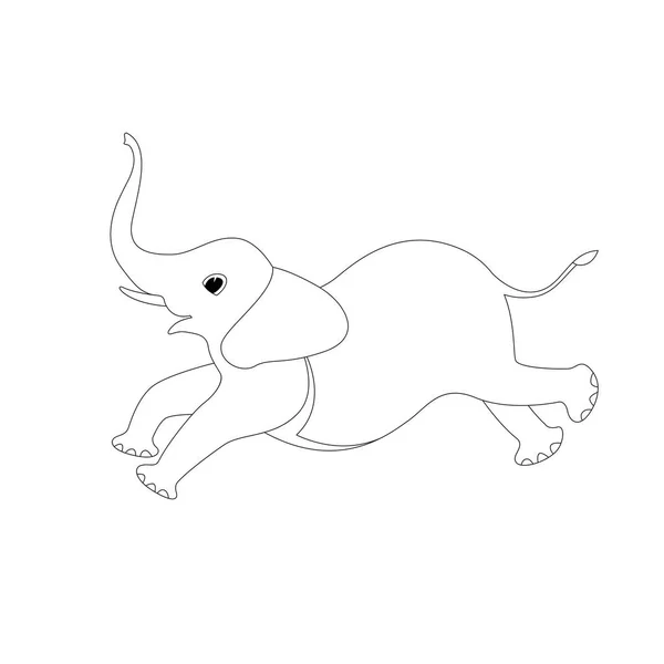 Desenho animado elefante vetor ilustração forro desenho — Vetor de Stock