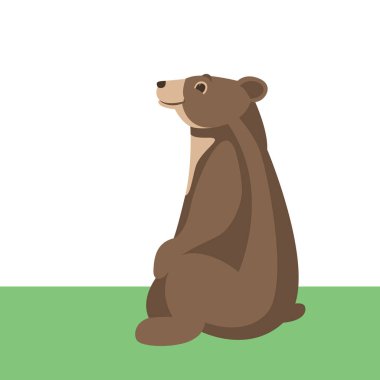 çizgi film ayı vektör çizim düz stil profili 