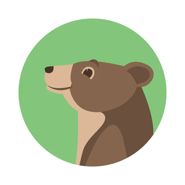 Dibujos animados oso cabeza vector ilustración estilo plano — Vector de stock