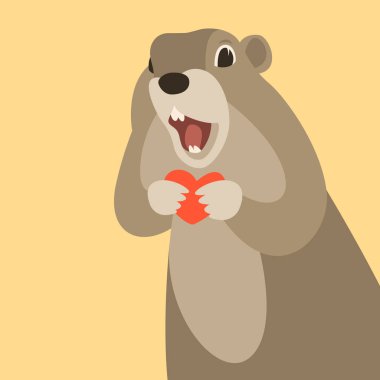  çizgi film sincap vektör çizim düz stil açık 