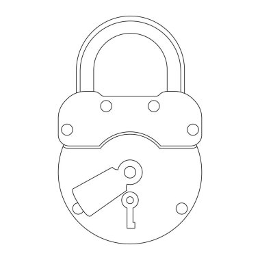 asma kilit vektör çizim beraberlik açık astar