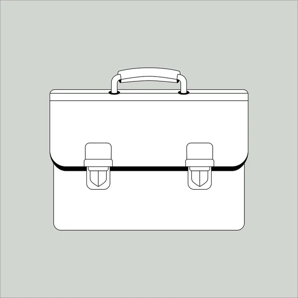 Briefcase  vector illustration  lining draw  front — Stock Vector