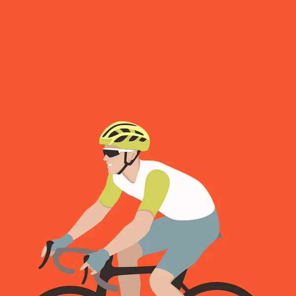 Bicyclist vector illustration flat style profile — Stock Vector