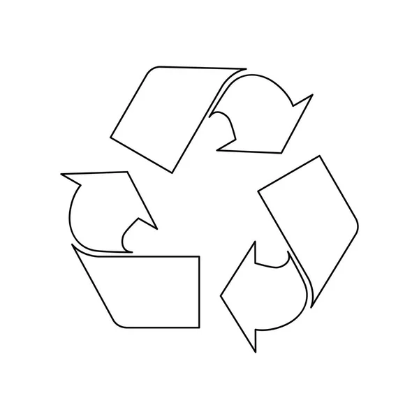 Zwarte recycle teken vector illustratie voering — Stockvector