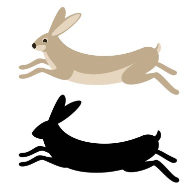 karikatür tavşan vektör çizim düz stil profili